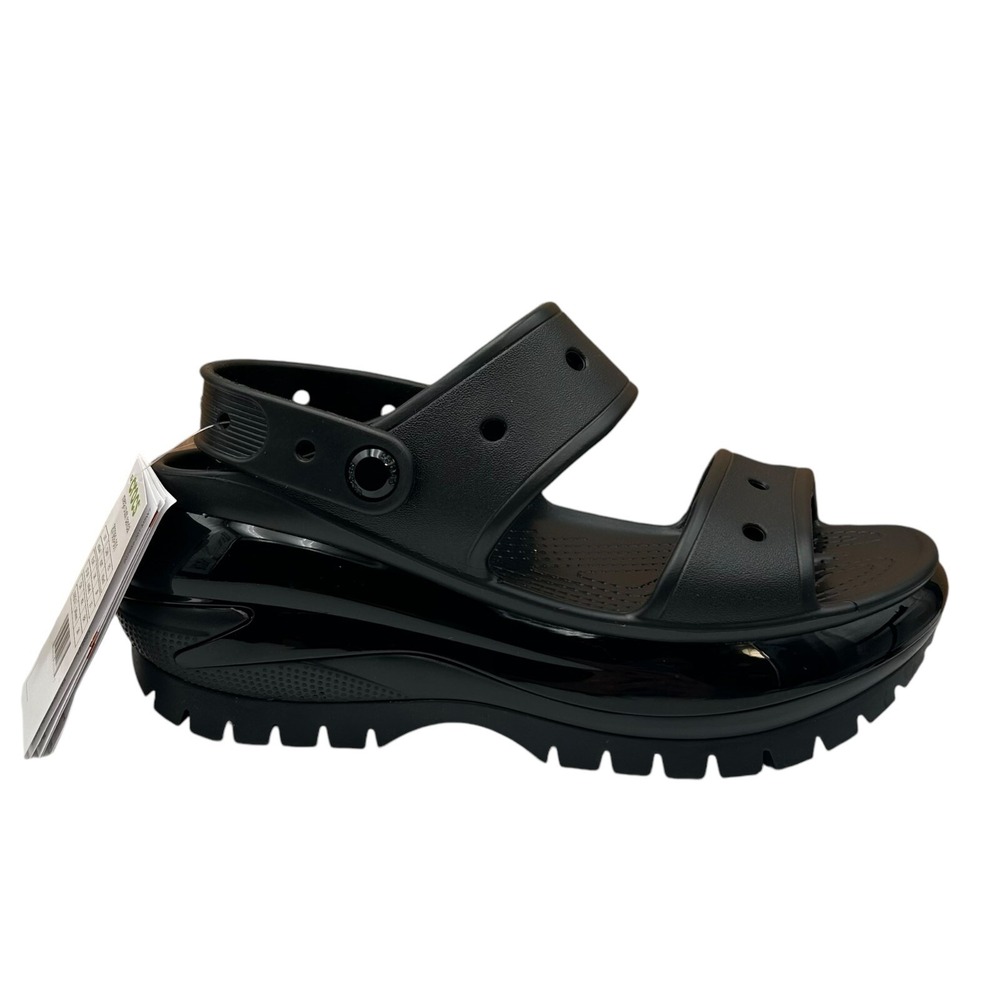 Crocs Women's Mega Crush Sandal Size 9 Black Chunky Platform Water Resistant - Picture 2 of 10